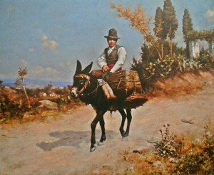 Traveling on a donkey